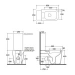 Galassia MEG 11 Miska do kompaktu 65x35 cm ze spłuczką i deską wolnoopadającą Biały mat 5413MT+9925MT+5451MT