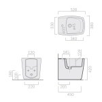 Galassia MIDAS Bidet stojący 52x38 cm Biały 8960