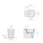 Galassia MIDAS Bidet stojący 51x38 cm Biały 9908