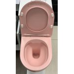       Galatea Design Bulat Miska WC wisząca bezrantowa z deską wolnoopadającą 49x37 cm Pink matt/Różowy mat GDB2342MP BLACK FRIDAY