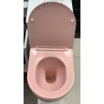       Galatea Design Bulat Miska WC wisząca bezrantowa z deską wolnoopadającą 49x37 cm Pink matt/Różowy mat GDB2342MP BLACK FRIDAY