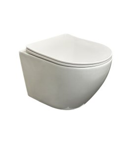       Galatea Design Bulat Miska WC wisząca bezrantowa z deską wolnoopadającą 49x37 cm White/Biały połysk GDB2342GW W MAGAZYNIE!!