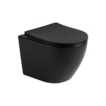       Galatea Design Bulat Miska WC wisząca bezrantowa z deską wolnoopadającą 49x37 cm Black matt/Czarny mat GDB2342MB W MAGAZYNIE!!