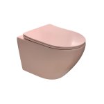       Galatea Design Bulat Miska WC wisząca bezrantowa z deską wolnoopadającą 49x37 cm Pink matt/Różowy mat GDB2342MP W MAGAZYNIE!!