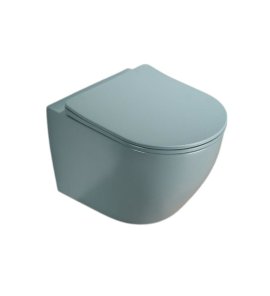       Galatea Design Bulat Miska WC wisząca bezrantowa z deską wolnoopadającą 49x37 cm Aqua green matt/aloe mat GDB2342MLG W MAGAZYNIE!!