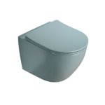       Galatea Design Bulat Miska WC wisząca bezrantowa z deską wolnoopadającą 49x37 cm Aqua green matt/aloe mat GDB2342MLG W MAGAZYNIE!!