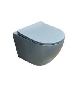       Galatea Design Bulat Miska WC wisząca bezrantowa z deską wolnoopadającą 49x37 cm Blue matt/Niebieski mat GDB2342ML W MAGAZYNIE!!