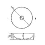 Galatea Design Circko Umywalka Ø40 z korkiem klik klak antracyt mat GUCIR40.KMM.AN+GUPIL.AMN