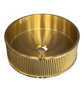       Galatea Design Circle 2 Umywalka stawiana Ø40 z korkiem klik-klak Brushed Gold PVD GD5515SR W MAGAZYNIE!!