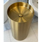      Galatea Design Circle Stand Umywalka wolnostojąca ∅40 z korkiem klik klak brushed gold GD8823SR