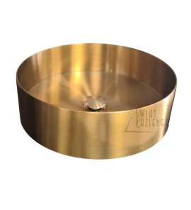          Galatea Design Circle Umywalka stawiana na blat Ø40 cm z korkiem klik-klak Brushed Gold PVD 54601BRG W MAGAZYNIE!! 