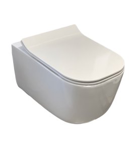       Galatea Design Empat Miska WC wisząca bezrantowa z deską wolnoopadającą 51x35 cm White/biała połysk GDB2341GW W MAGAZYNIE!!