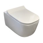       Galatea Design Empat Miska WC wisząca bezrantowa z deską wolnoopadającą 51x35 cm White/biała połysk GDB2341GW W MAGAZYNIE!!