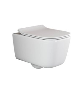       Galatea Design Empat Miska WC wisząca bezrantowa z deską wolnoopadającą 51x35 cm White/biała połysk GDB2341GW W MAGAZYNIE!!