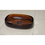   Galatea Design Paddle Umywalka stawiana na blat 58x38 dark brown z korkiem klik-klak czarny mat GDFU2007DB W MAGAZYNIE!!