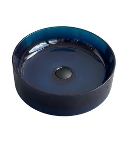          Galatea Design Tondo Umywalka ∅40 blue z korkiem klik klak black matt GDFU2018BL W MAGAZYNIE!!
