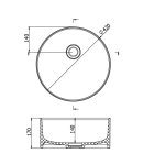 Galatea Design Tondo Umywalka Ø42 z korkiem klik klak mocha połysk GUTON42.KPP.MO+GUPIL.MO