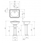 Gentry Home Balasani postument do umywalki  biały 4003