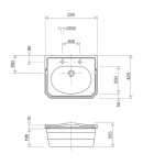 Gentry Home Balasani umywalka wpuszczana w blat 52x42,5 cm z otworem na baterię biała 4014