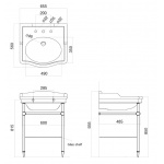 Gentry Home Coventry Konsola pod umywalkowa Chrom 2350