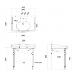 Gentry Home Coventry Konsola pod umywalkowa z półką szklaną Chrom 2365