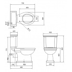 Gentry Home Coventry Spłuczka do miski WC kompaktowej stojąca Biała 2308