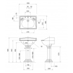 Gentry Home Victorian postument do umywalki (725mm) biały 2003-H