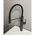 Gessi 316 Bateria kuchenna jednouchwytowa 1-otworowa Black Metal Brushed 60010.707