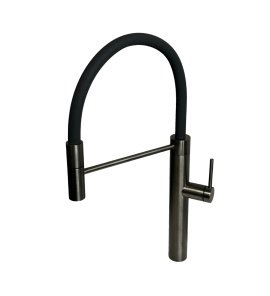 Gessi 316 Bateria kuchenna jednouchwytowa 1-otworowa Black Metal Brushed 60010.707