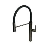 Gessi 316 Bateria kuchenna jednouchwytowa 1-otworowa Black Metal Brushed 60010.707