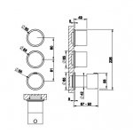 Gessi Habito Bateria prysznicowa termostatyczna z dwoma wyjściami element zewnętrzny chrom 63434.031