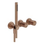 Gessi Habito Bateria prysznicowa z przełącznikiem 2-drożnym ze słuchawką i wężem element zewnętrzny copper brushed PVD 70638.708