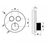 Gessi Habito Bateria termostatyczna z dwoma przyciskami element zewnętrzny finox 38713.149