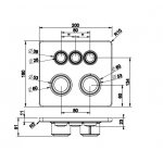 Gessi Hi-Fi Eclectic Compact Bateria prysznicowa termostatyczna ścienna z trzema przyciskami element zewnętrzny chrom 65234.031