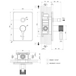 Gessi INCISO Bateria Wannowo-natryskowa podtynkowa, element zewnętrzny chrom 58079.031 / 58079031