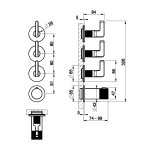 Gessi Inciso Shower Bateria natryskowa termostatyczna 4-uchwytowa podtynkowa 3-drożna - element zewnętrzny Black Metal Brushed PVD 58336.707