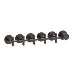 Gessi Inciso Shower Bateria natryskowa termostatyczna 6-uchwytowa podtynkowa 5-drożna - element zewnętrzny Black Metal Brushed PVD 58440.707