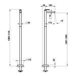 Gessi Ingranaggio Bateria umywalkowa wolnostojąca element zewnętrzny chrom 63593.031