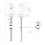 Gessi Origini Bateria umywalkowa z korkiem Chrom 66001.031