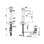 Gessi Origini Bateria umywalkowa z korkiem Chrom 66003.031