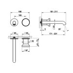 Gessi Origini Bateria umywalkowa podtynkowa - element zewnętrzny Chrom 66088.031