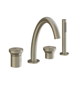 Gessi Origini Bateria wannowa 4-otworowa z zestawem prysznicowym Chrom 66037.031