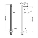 Gessi Rettangolo Bateria umywalkowa wolnostojąca Chrom 53095.031