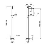 Gessi Rettangolo Bateria umywalkowa wolnostojąca Chrom 20092.031