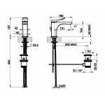 Gessi Rilievo Bateria Umywalkowa Jednootworowa chrom 59005.031 / 59005031