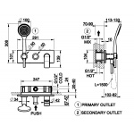 Gessi Rilievo Bateria Wannowo-natryskowa Podtynkowa chrom 59140.031 / 59140031