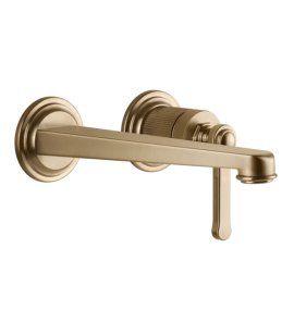 Gessi Venti20 Bateria umywalkowa ścienna z wylewką 21,5 cm element zewnętrzny warm bronze brushed pvd 65089.726