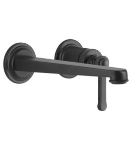 Gessi Venti20 Bateria umywalkowa ścienna z wylewką 21,5 cm element zewnętrzny matte black 65089.299