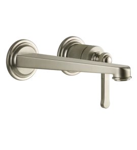 Gessi Venti20 Bateria umywalkowa ścienna z wylewką 21,5 cm element zewnętrzny finox brushed nickel 65089.149