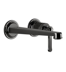 Gessi Venti20 Bateria umywalkowa ścienna z wylewką 21,5 cm element zewnętrzny black metal pvd 65089.706